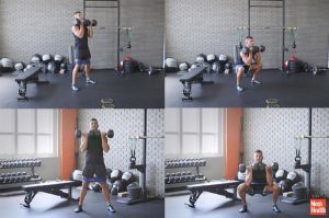 Sentadillas con mancuerna y banda de resistencia