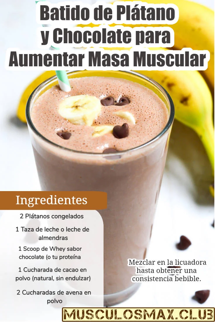 Batido de plátano y chocolate para aumentar masa muscular