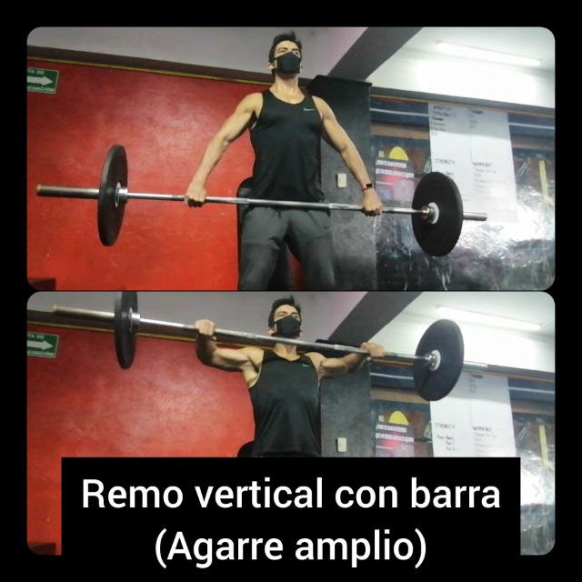 ejercicios para hombros-remo vertical con barra
